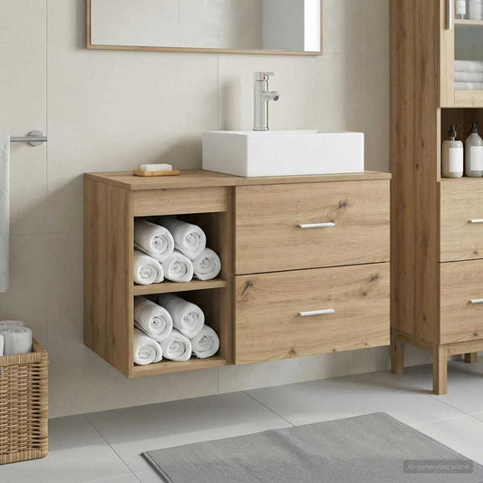 vidaXL Bathroom Furniture Set 2 pcs Artisan Oak Engineered Wood