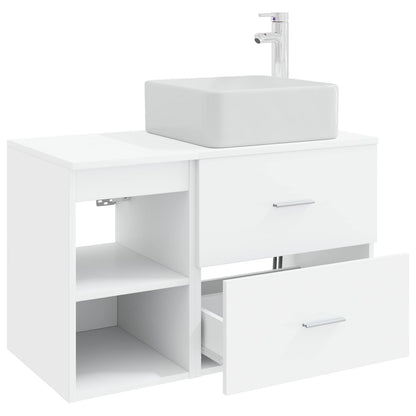 vidaXL Bathroom Furniture Set 2 pcs White Engineered Wood