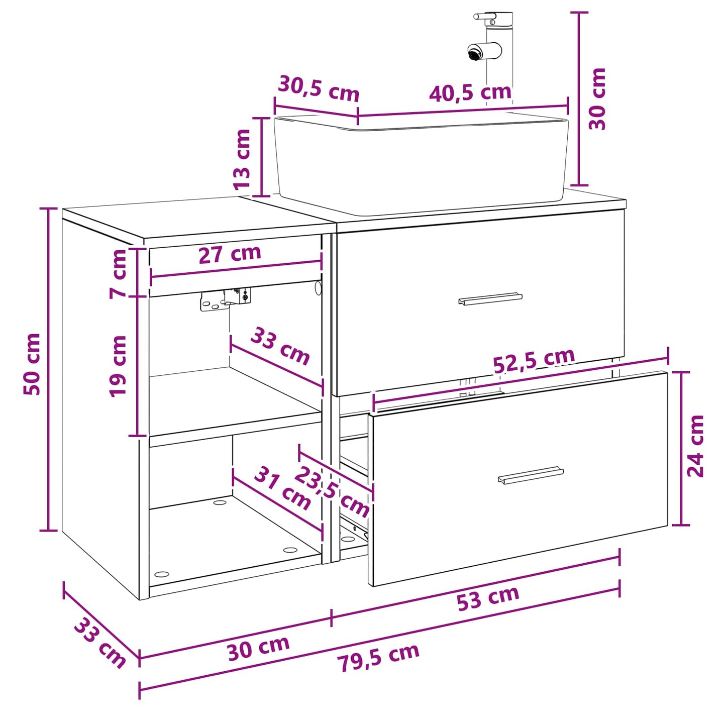 vidaXL Bathroom Furniture Set 2 pcs White Engineered Wood