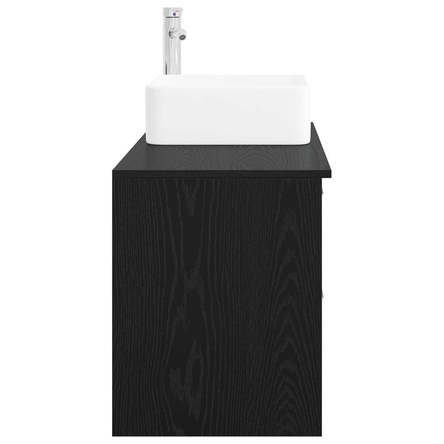 vidaXL Bathroom Furniture Set 2 pcs Black Oak Engineered Wood