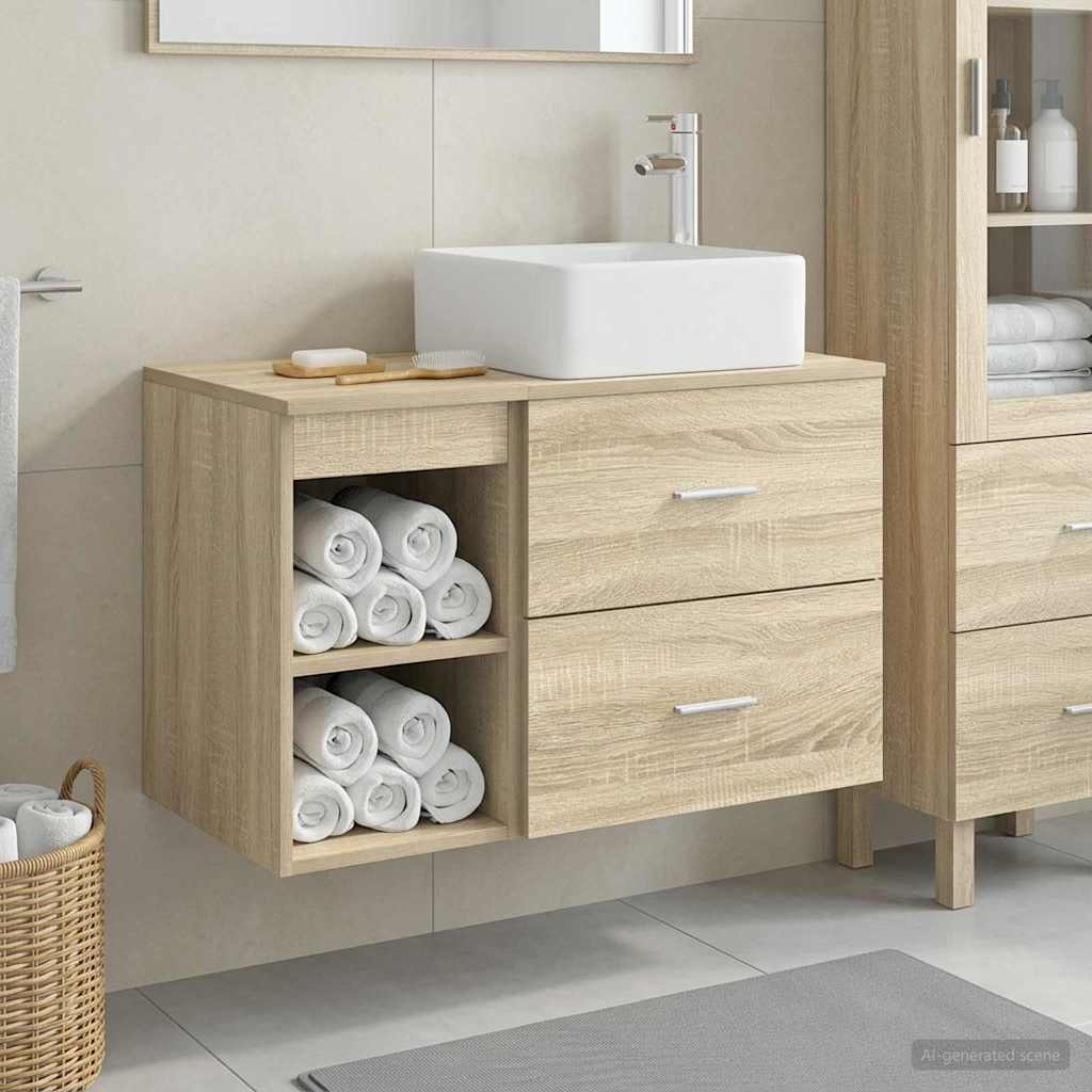 vidaXL Bathroom Furniture Set 2 pcs Sonoma Oak Engineered Wood
