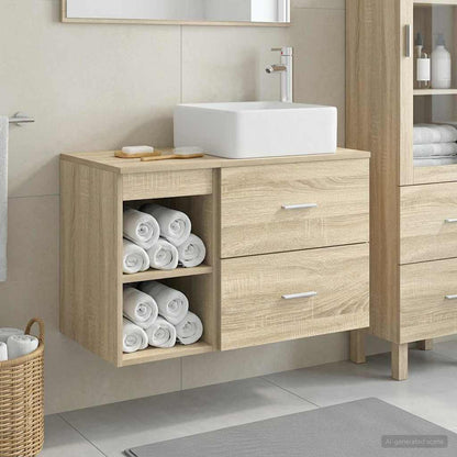 vidaXL Bathroom Furniture Set 2 pcs Sonoma Oak Engineered Wood