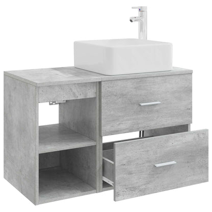 vidaXL Bathroom Furniture Set 2 pcs Concrete Grey Engineered Wood