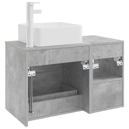 vidaXL Bathroom Furniture Set 2 pcs Concrete Grey Engineered Wood