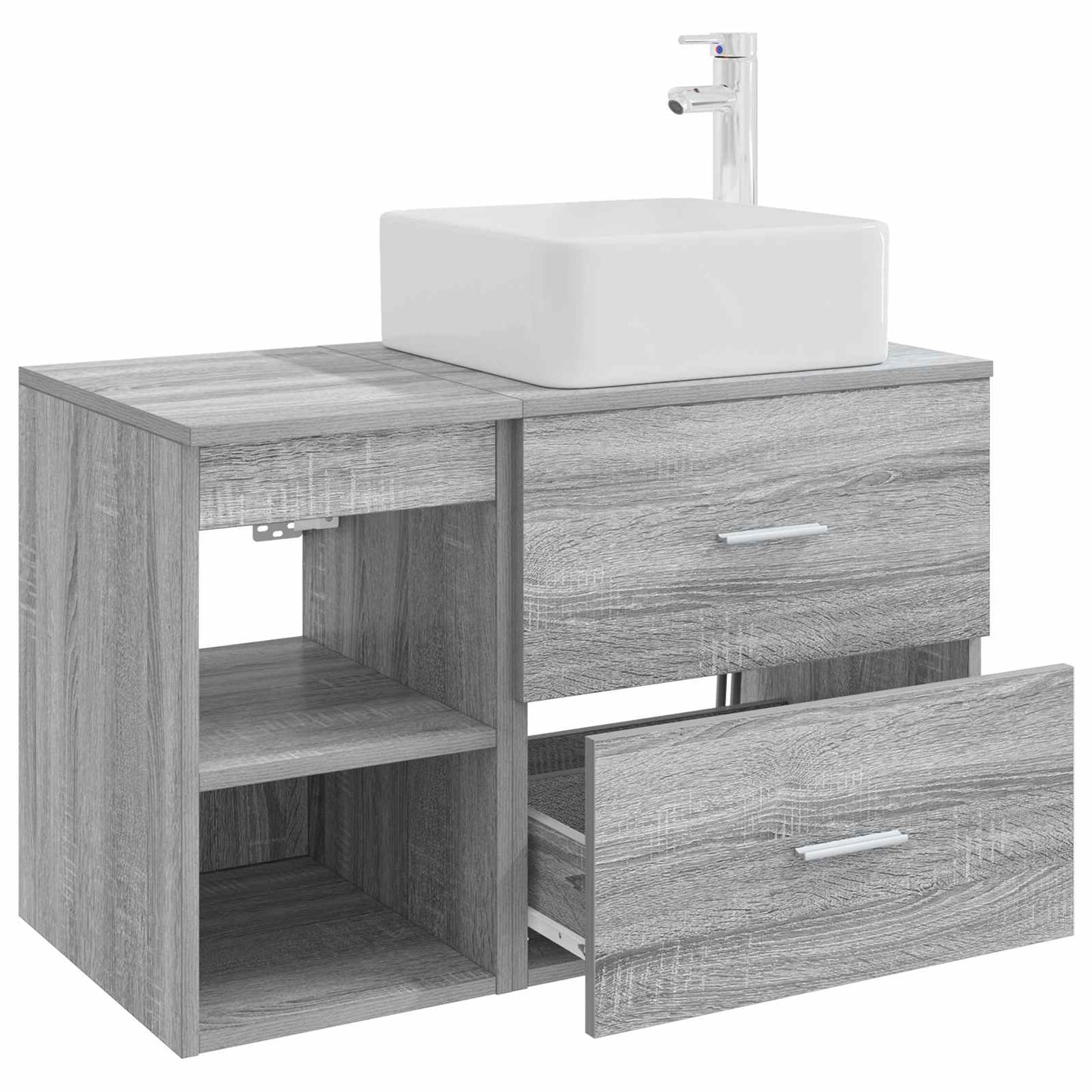 vidaXL Bathroom Furniture Set 2 pcs Grey Sonoma Engineered Wood