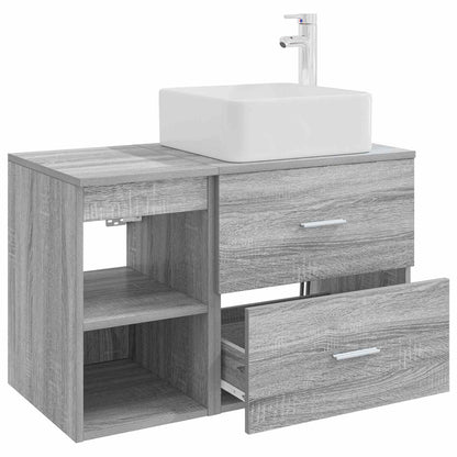 vidaXL Bathroom Furniture Set 2 pcs Grey Sonoma Engineered Wood