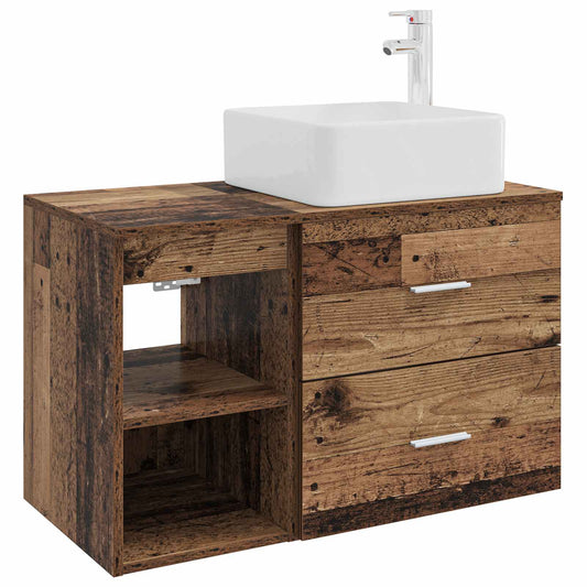 vidaXL Bathroom Furniture Set 2 pcs Old Wood Engineered Wood