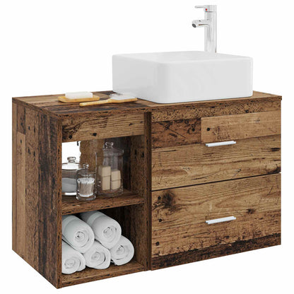 vidaXL Bathroom Furniture Set 2 pcs Old Wood Engineered Wood