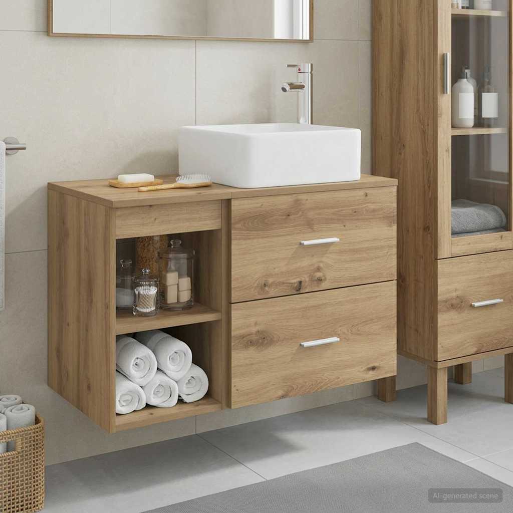 vidaXL Bathroom Furniture Set 2 pcs Artisan Oak Engineered Wood