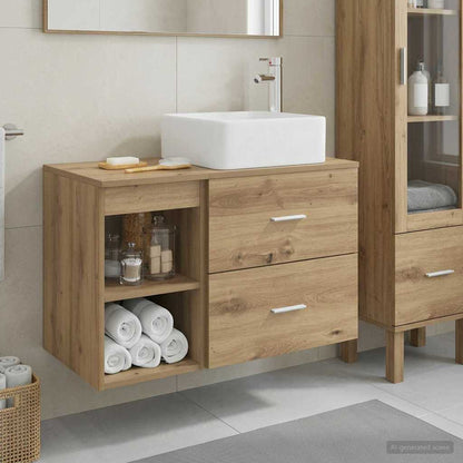 vidaXL Bathroom Furniture Set 2 pcs Artisan Oak Engineered Wood