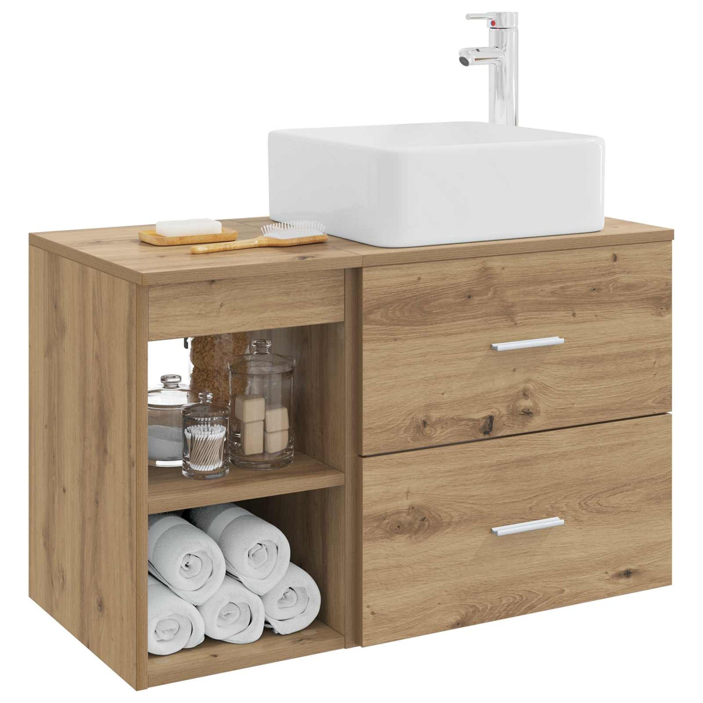 vidaXL Bathroom Furniture Set 2 pcs Artisan Oak Engineered Wood