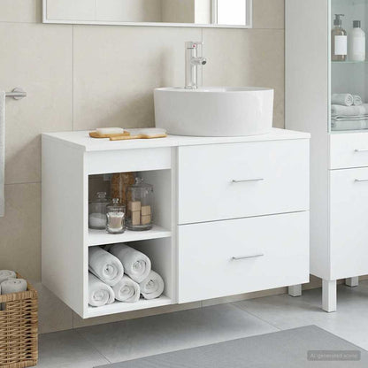 vidaXL Bathroom Furniture Set 2 pcs White Engineered Wood
