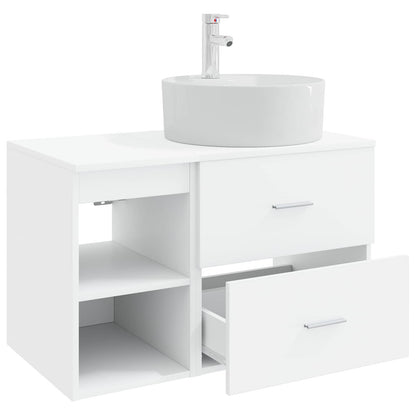 vidaXL Bathroom Furniture Set 2 pcs White Engineered Wood