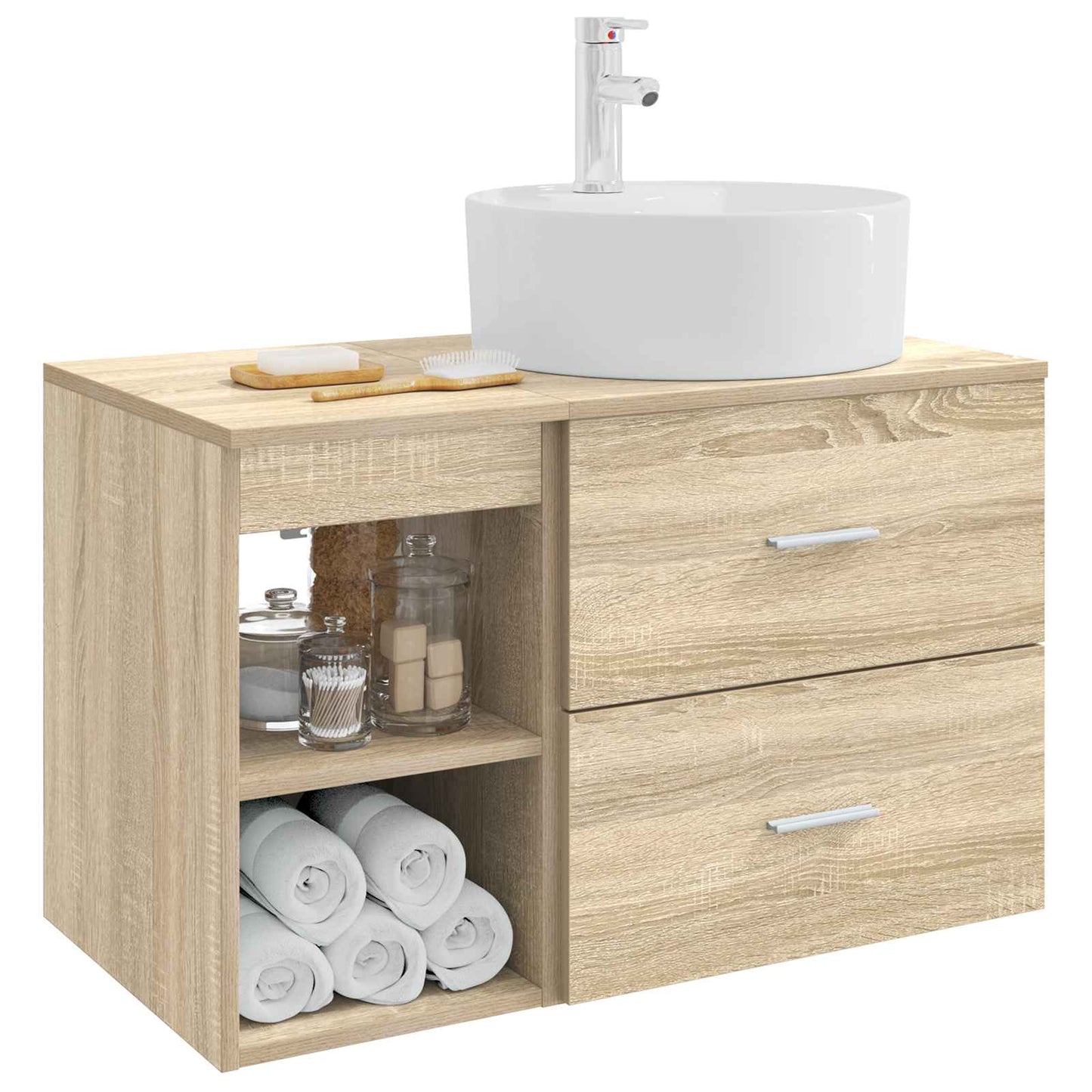 vidaXL Bathroom Furniture Set 2 pcs Sonoma Oak Engineered Wood