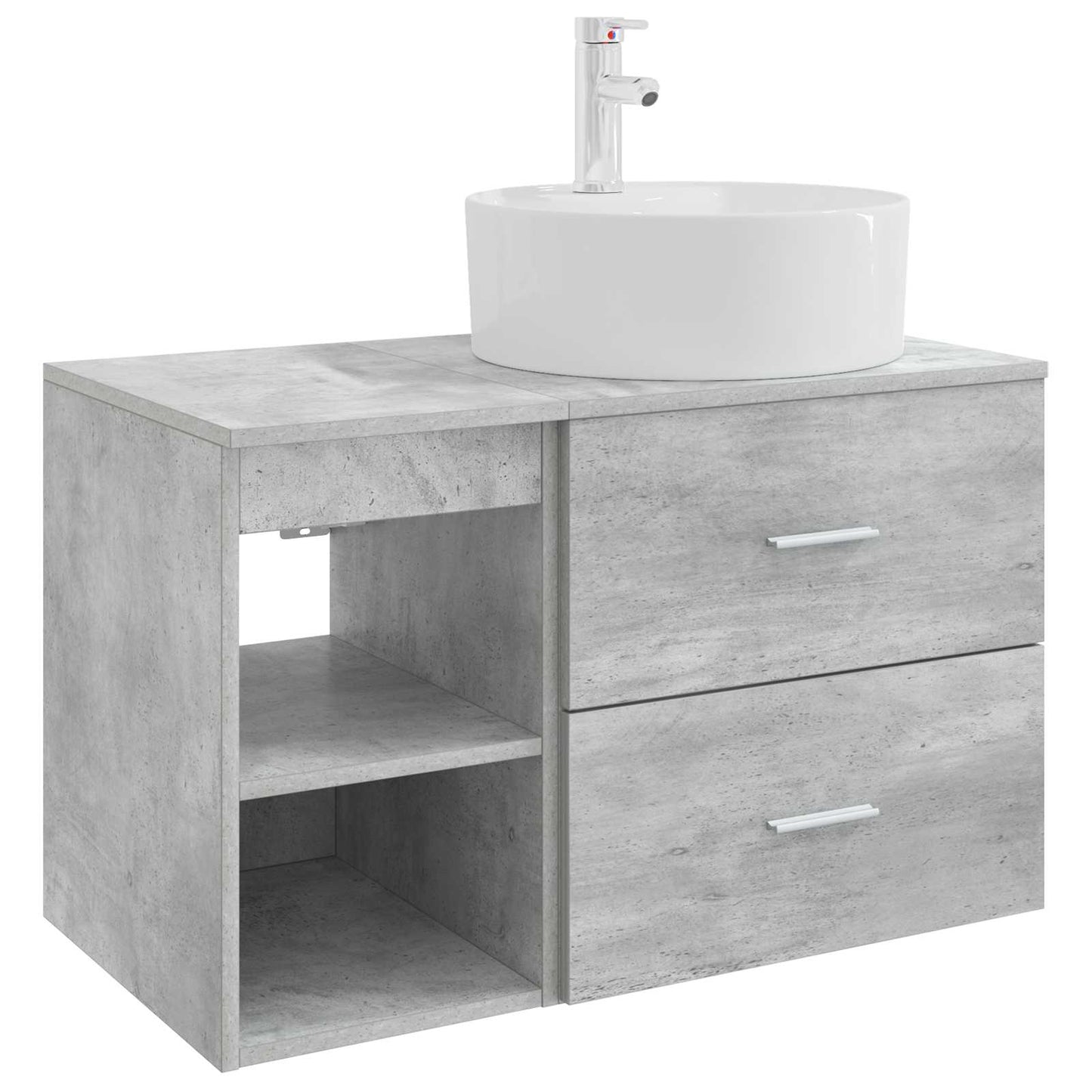 vidaXL Bathroom Furniture Set 2 pcs Concrete Grey Engineered Wood
