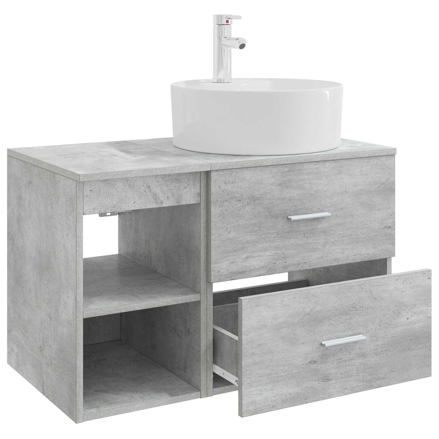 vidaXL Bathroom Furniture Set 2 pcs Concrete Grey Engineered Wood