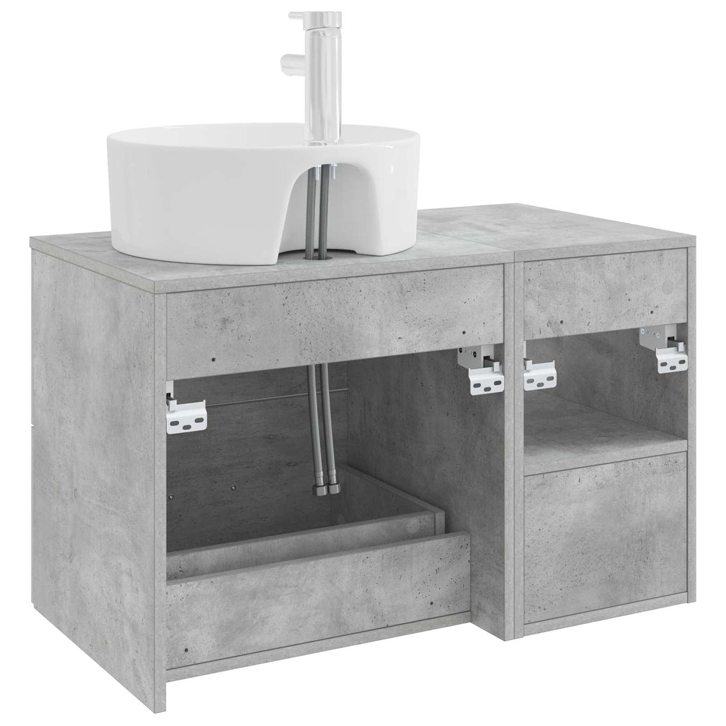 vidaXL Bathroom Furniture Set 2 pcs Concrete Grey Engineered Wood