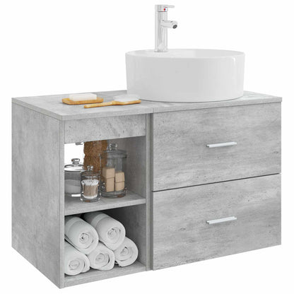 vidaXL Bathroom Furniture Set 2 pcs Concrete Grey Engineered Wood