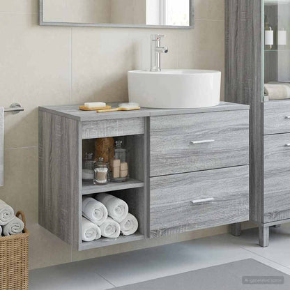 vidaXL Bathroom Furniture Set 2 pcs Grey Sonoma Engineered Wood