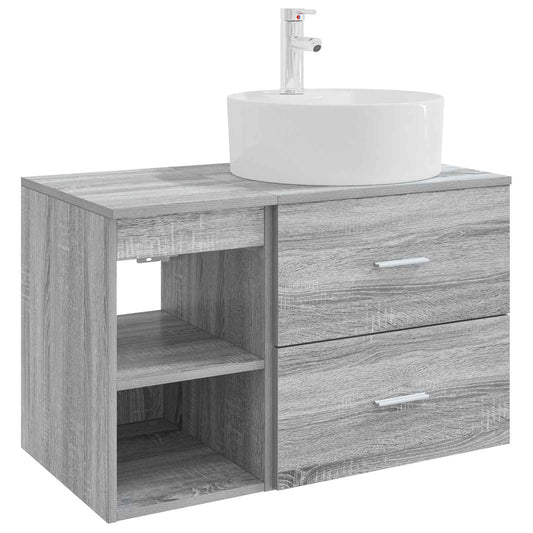vidaXL Bathroom Furniture Set 2 pcs Grey Sonoma Engineered Wood
