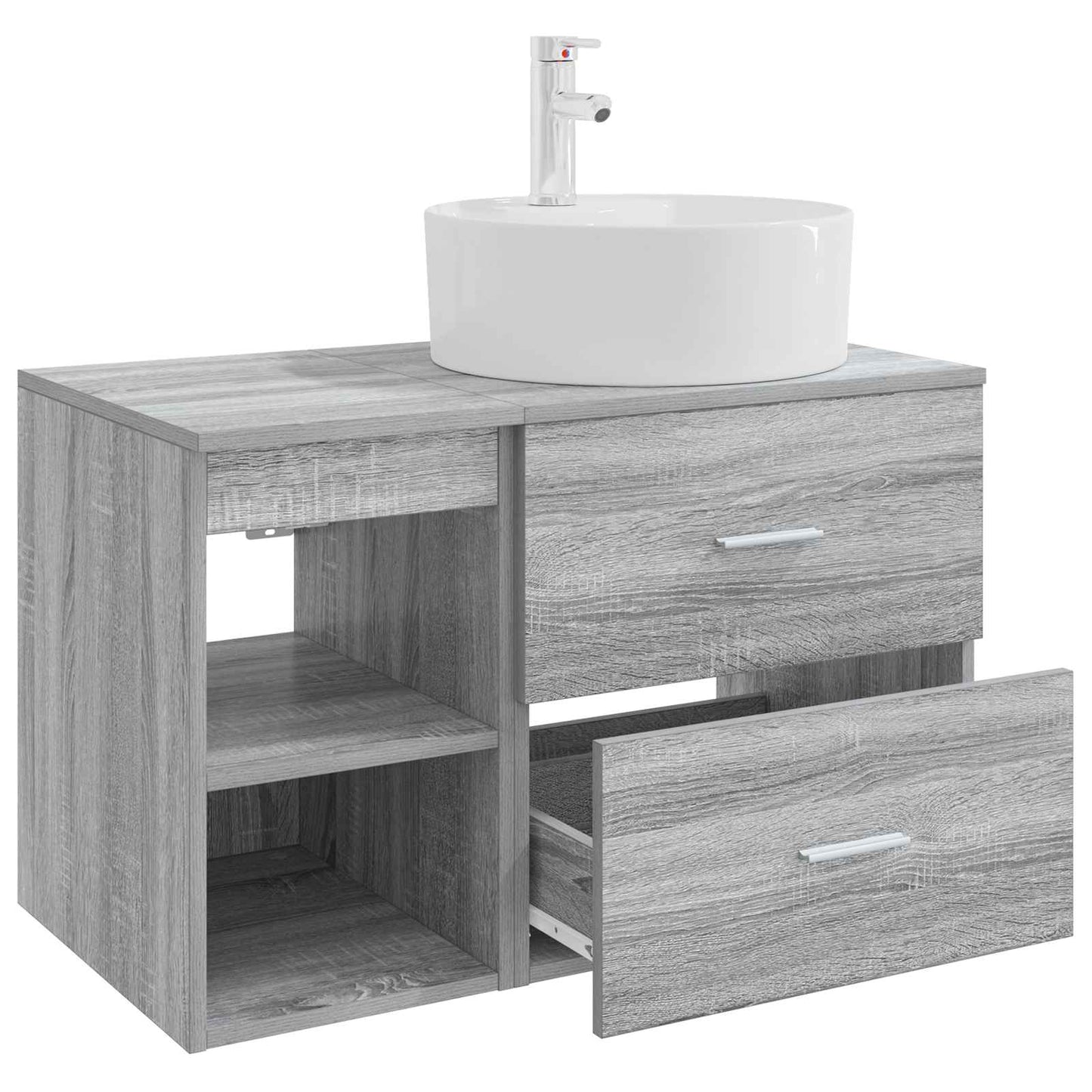 vidaXL Bathroom Furniture Set 2 pcs Grey Sonoma Engineered Wood