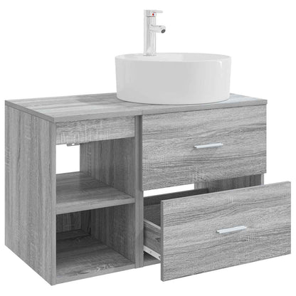 vidaXL Bathroom Furniture Set 2 pcs Grey Sonoma Engineered Wood