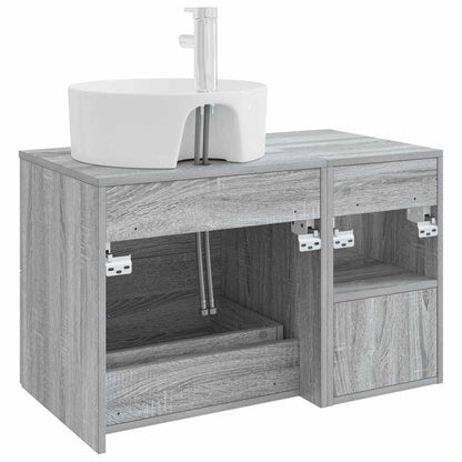vidaXL Bathroom Furniture Set 2 pcs Grey Sonoma Engineered Wood