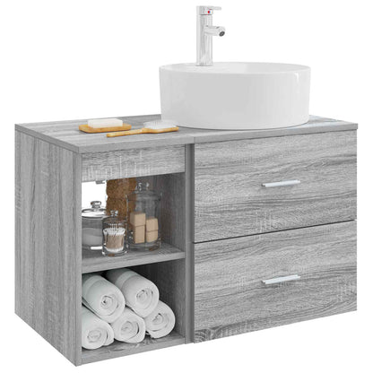 vidaXL Bathroom Furniture Set 2 pcs Grey Sonoma Engineered Wood