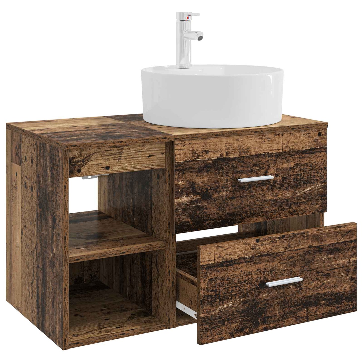 vidaXL Bathroom Furniture Set 2 pcs Old Wood Engineered Wood