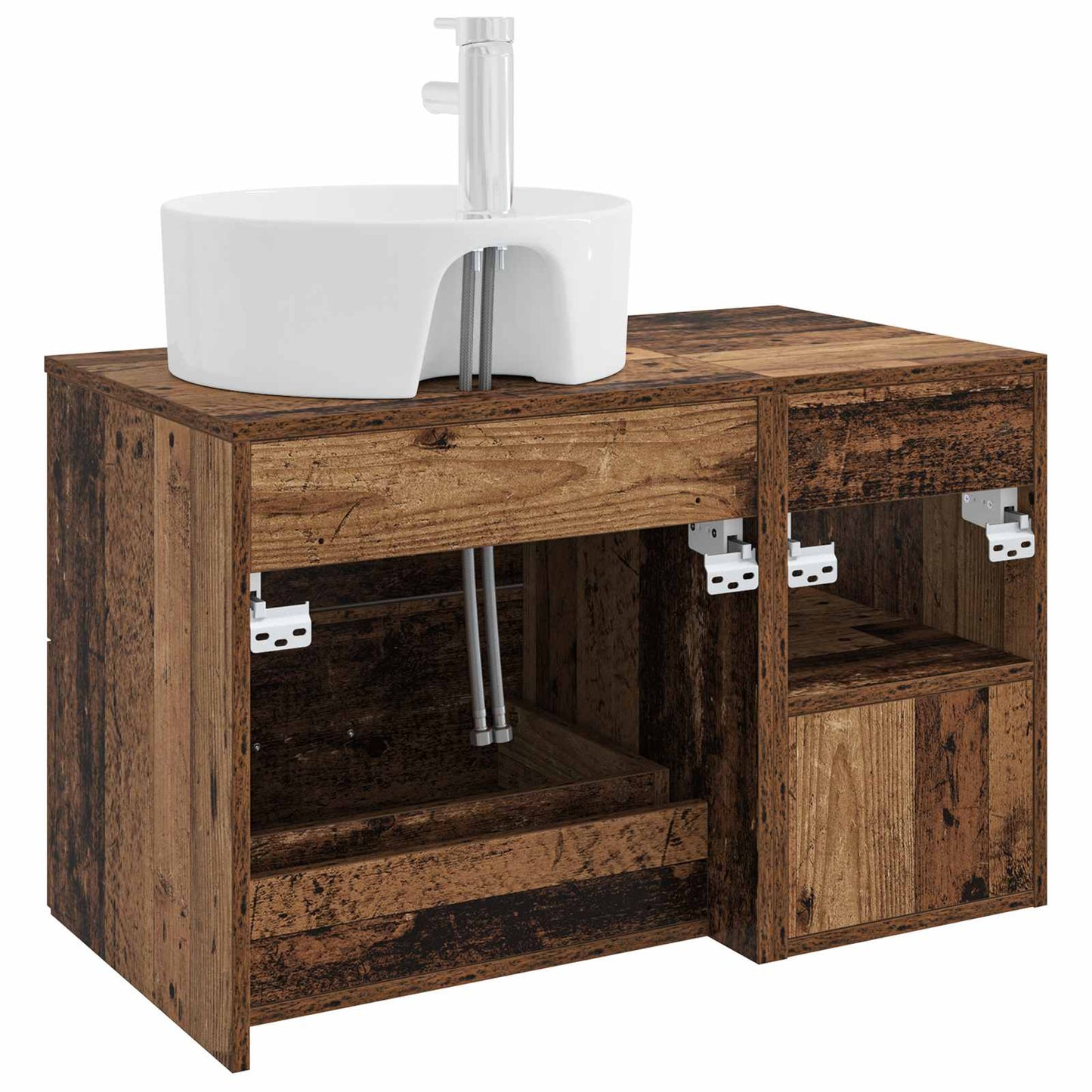 vidaXL Bathroom Furniture Set 2 pcs Old Wood Engineered Wood