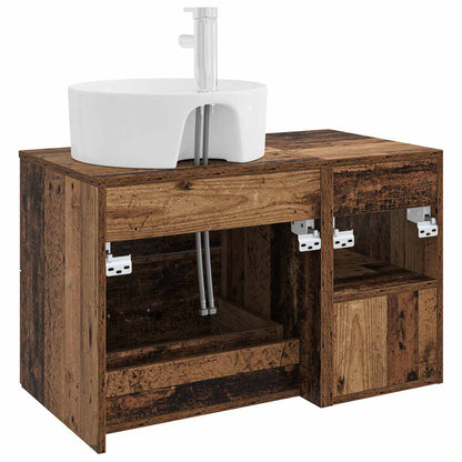 vidaXL Bathroom Furniture Set 2 pcs Old Wood Engineered Wood