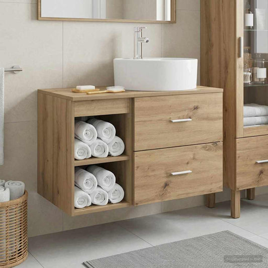 vidaXL Bathroom Furniture Set 2 pcs Artisan Oak Engineered Wood