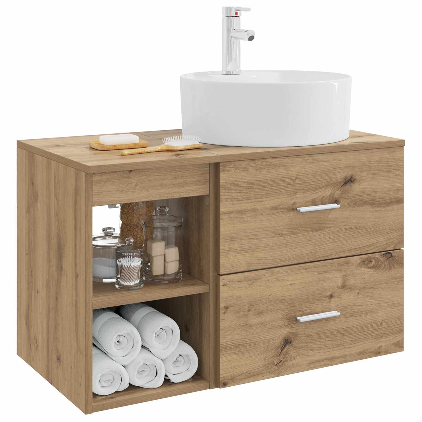 vidaXL Bathroom Furniture Set 2 pcs Artisan Oak Engineered Wood