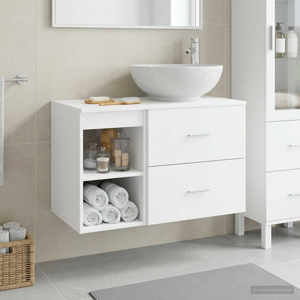 vidaXL Bathroom Furniture Set 2 pcs White Engineered Wood
