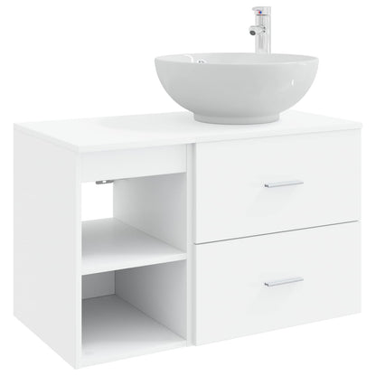 vidaXL Bathroom Furniture Set 2 pcs White Engineered Wood