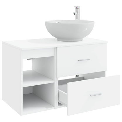 vidaXL Bathroom Furniture Set 2 pcs White Engineered Wood