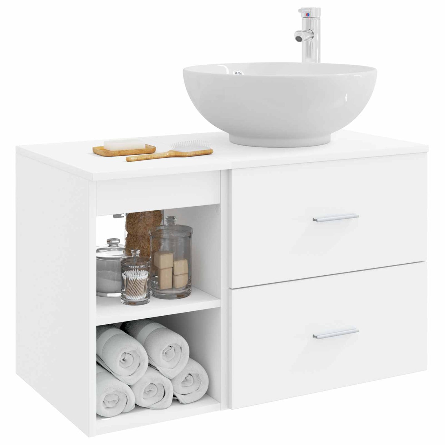 vidaXL Bathroom Furniture Set 2 pcs White Engineered Wood