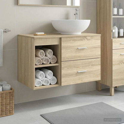 vidaXL Bathroom Furniture Set 2 pcs Sonoma Oak Engineered Wood