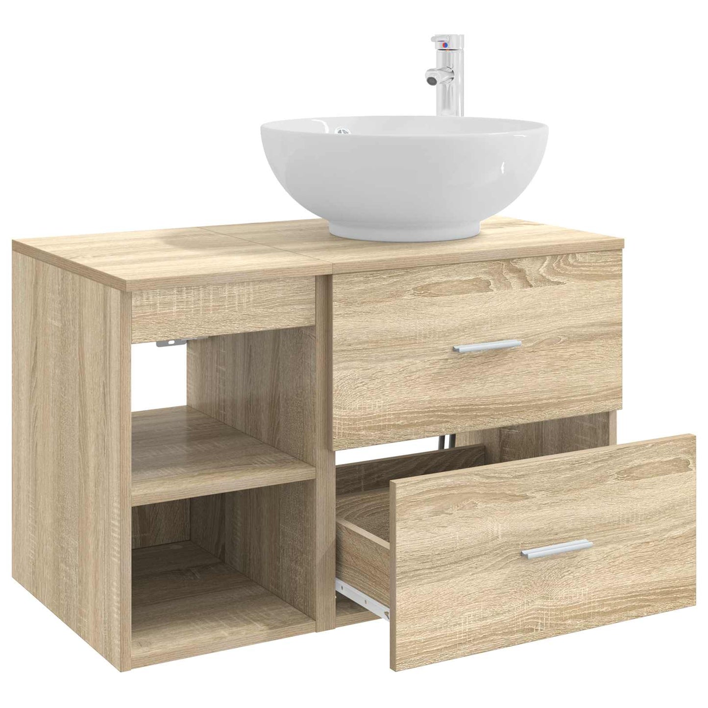 vidaXL Bathroom Furniture Set 2 pcs Sonoma Oak Engineered Wood
