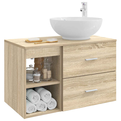 vidaXL Bathroom Furniture Set 2 pcs Sonoma Oak Engineered Wood