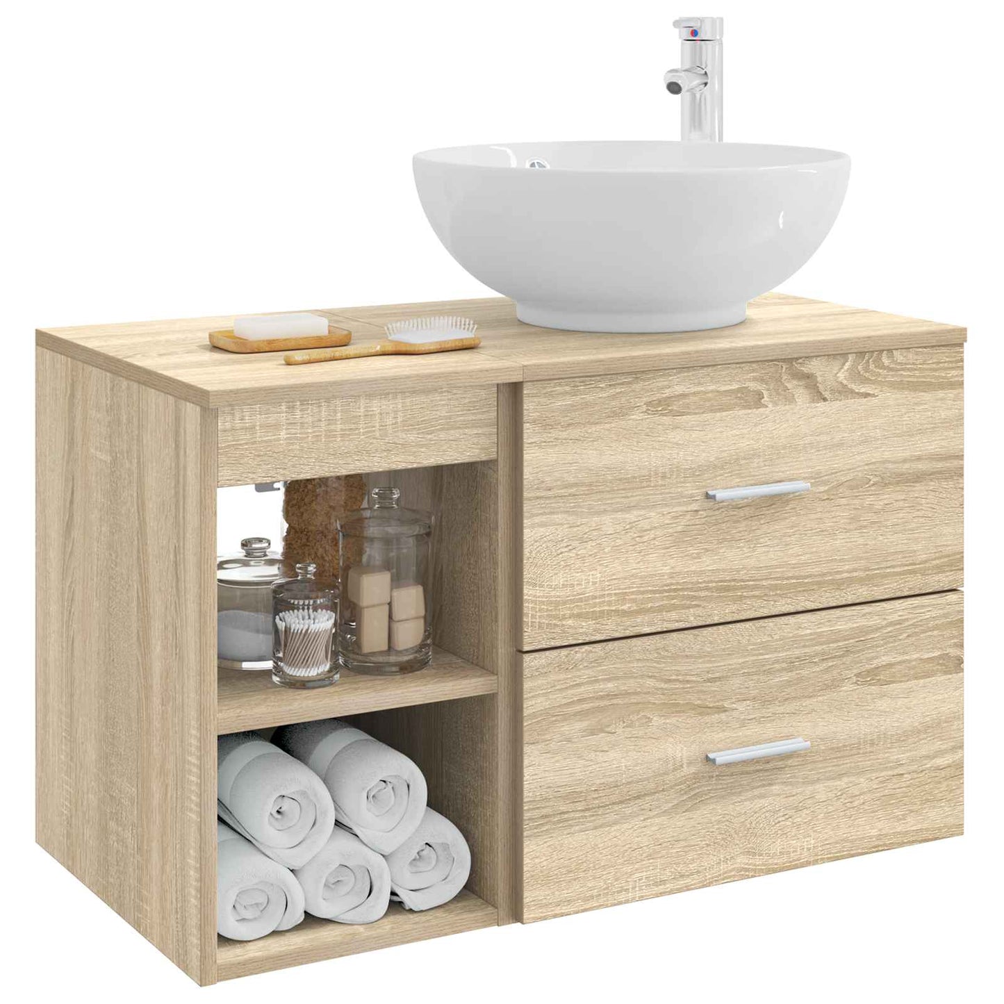 vidaXL Bathroom Furniture Set 2 pcs Sonoma Oak Engineered Wood