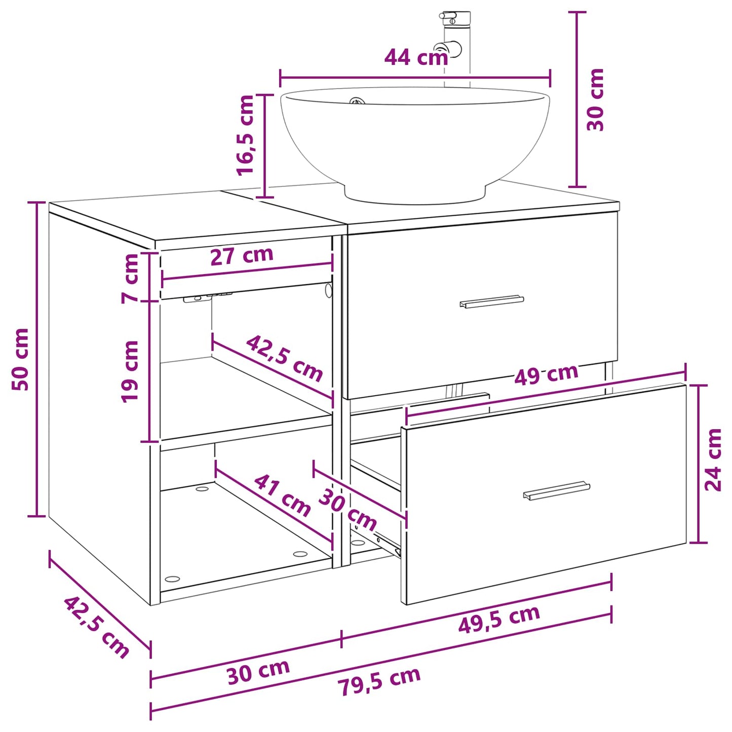 vidaXL Bathroom Furniture Set 2 pcs Sonoma Oak Engineered Wood