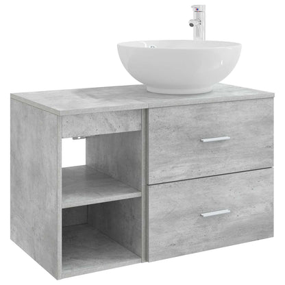 vidaXL Bathroom Furniture Set 2 pcs Concrete Grey Engineered Wood