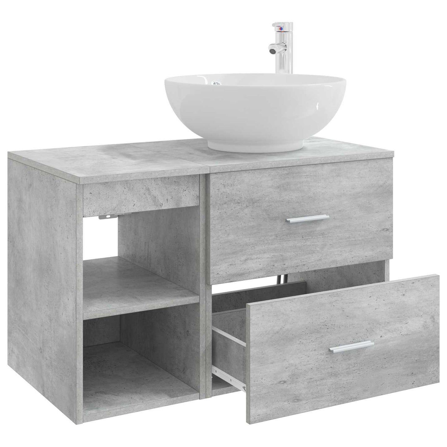 vidaXL Bathroom Furniture Set 2 pcs Concrete Grey Engineered Wood
