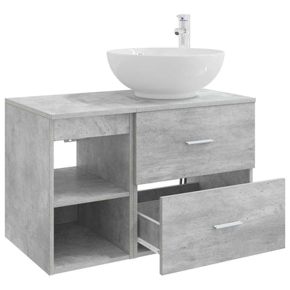 vidaXL Bathroom Furniture Set 2 pcs Concrete Grey Engineered Wood