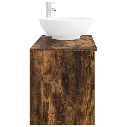 vidaXL Bathroom Furniture Set 2 pcs Smoked Oak Engineered Wood