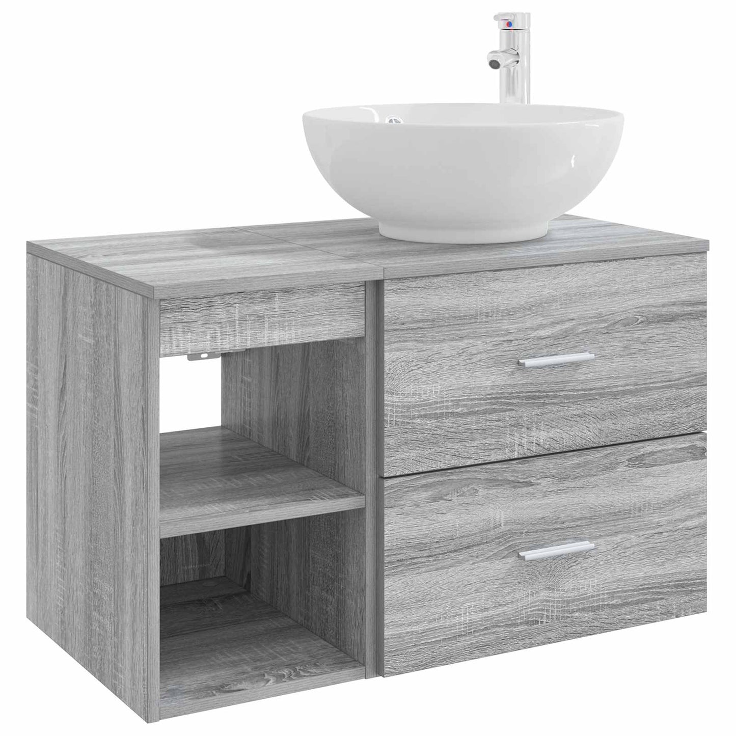 vidaXL Bathroom Furniture Set 2 pcs Grey Sonoma Engineered Wood