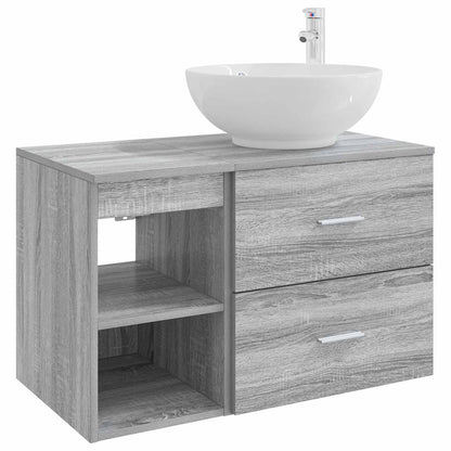 vidaXL Bathroom Furniture Set 2 pcs Grey Sonoma Engineered Wood