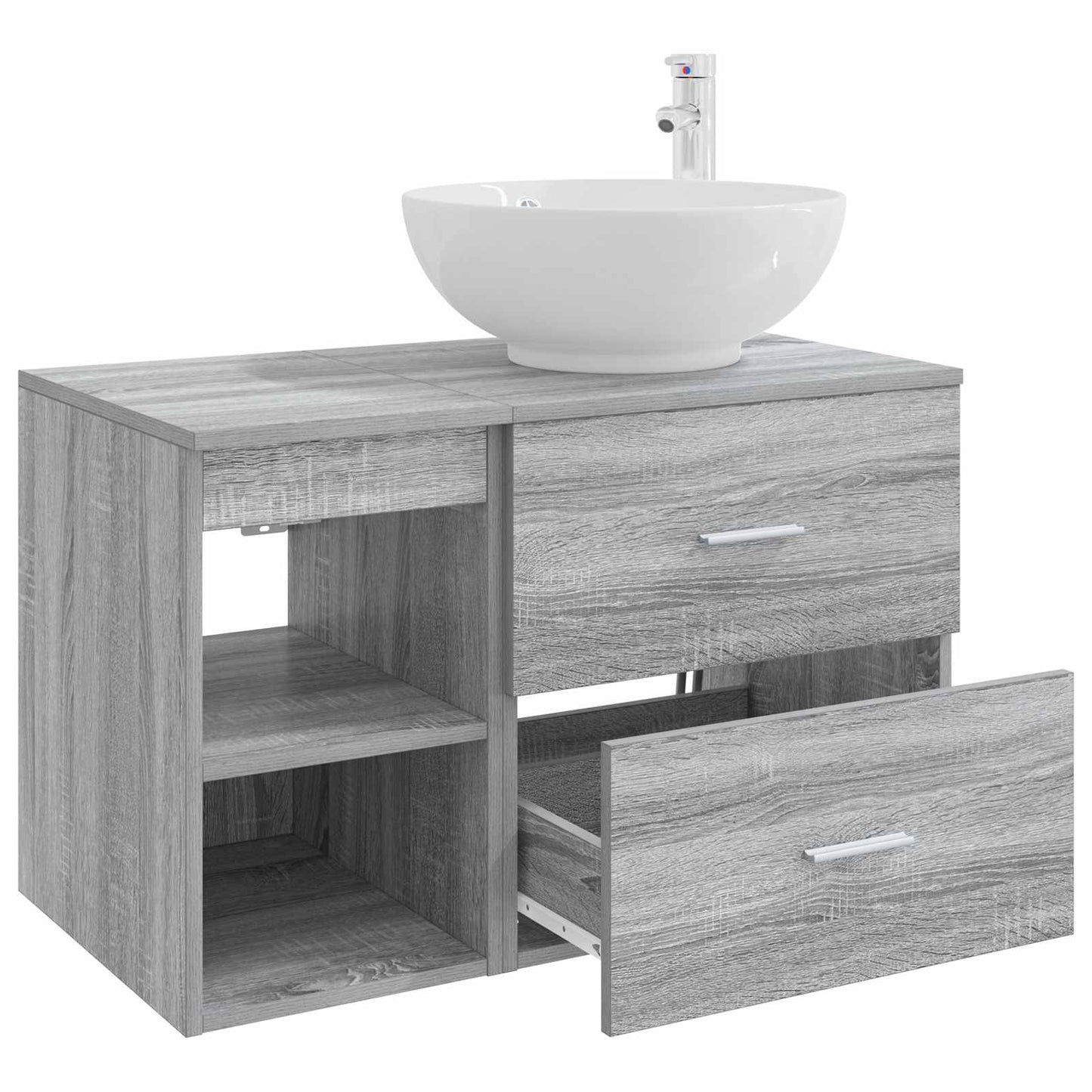 vidaXL Bathroom Furniture Set 2 pcs Grey Sonoma Engineered Wood