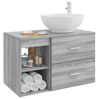 vidaXL Bathroom Furniture Set 2 pcs Grey Sonoma Engineered Wood
